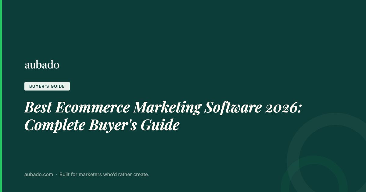 Best Ecommerce Marketing Software 2026: Complete Buyer's Guide | aubado
